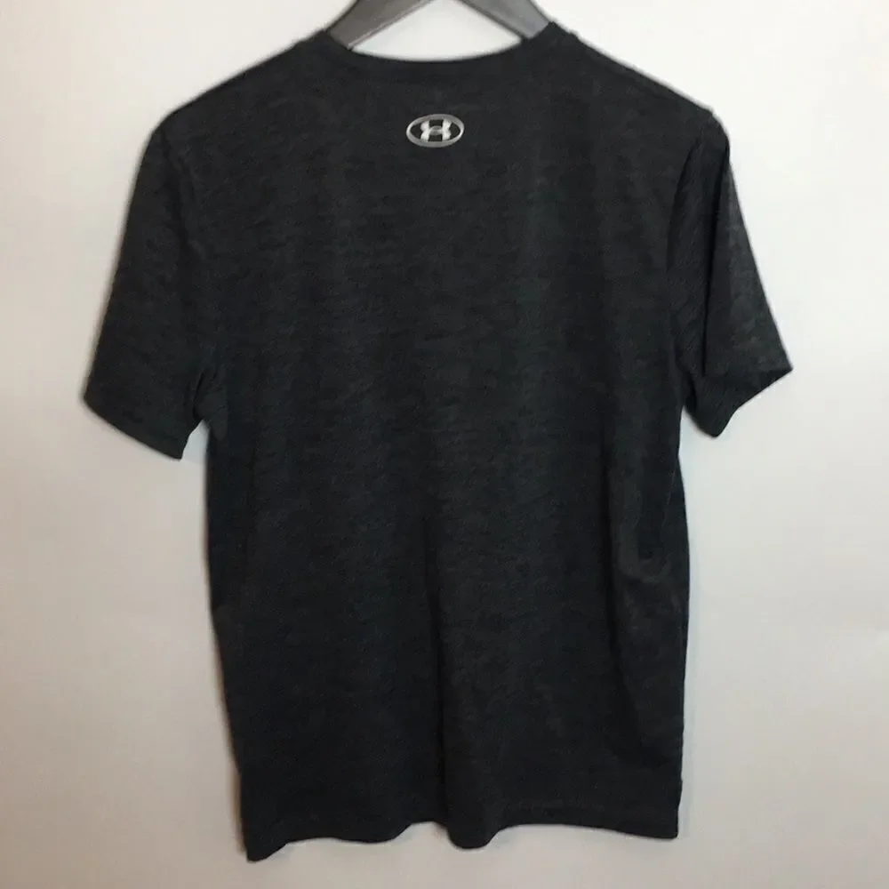 Under Armour HeatGear Loose-Fit Black and Gray T-Shirt Youth XL